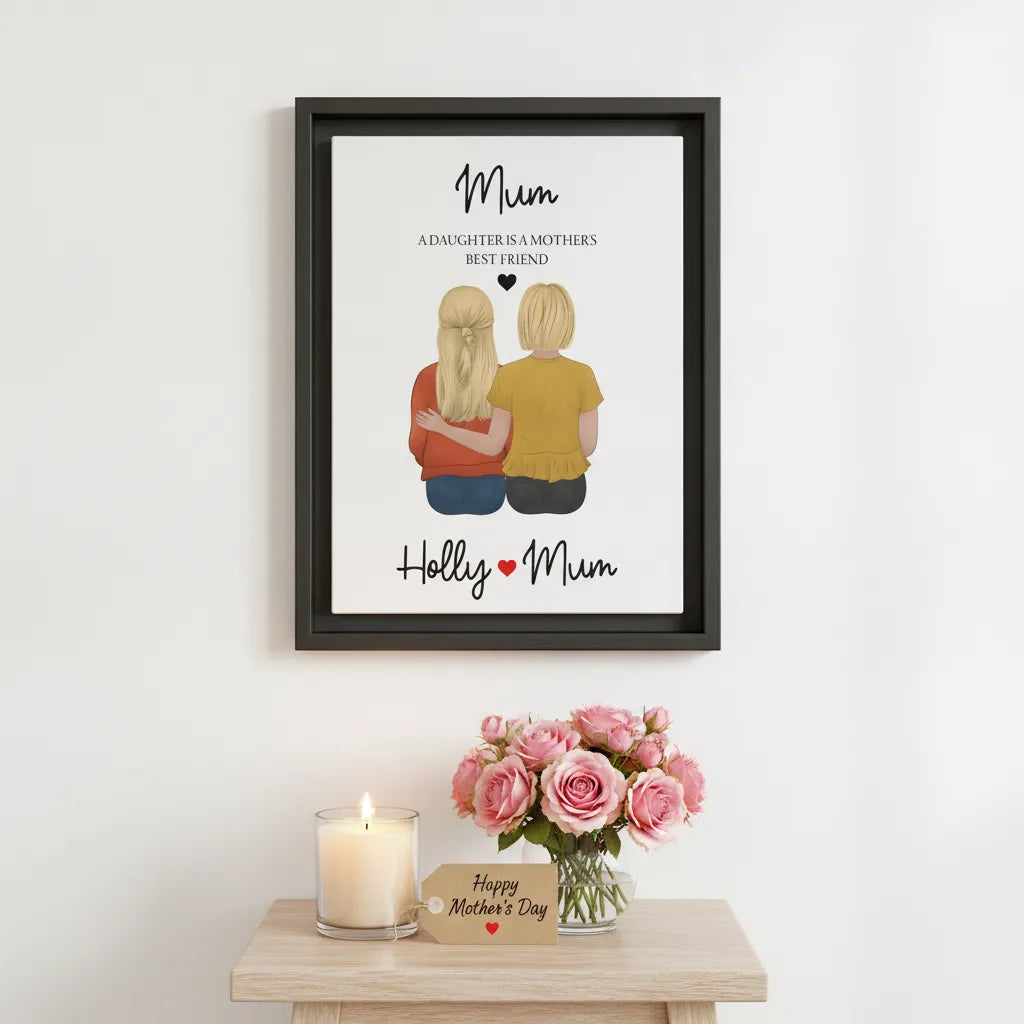 Personalized Mom & Daughter Framed Portrait