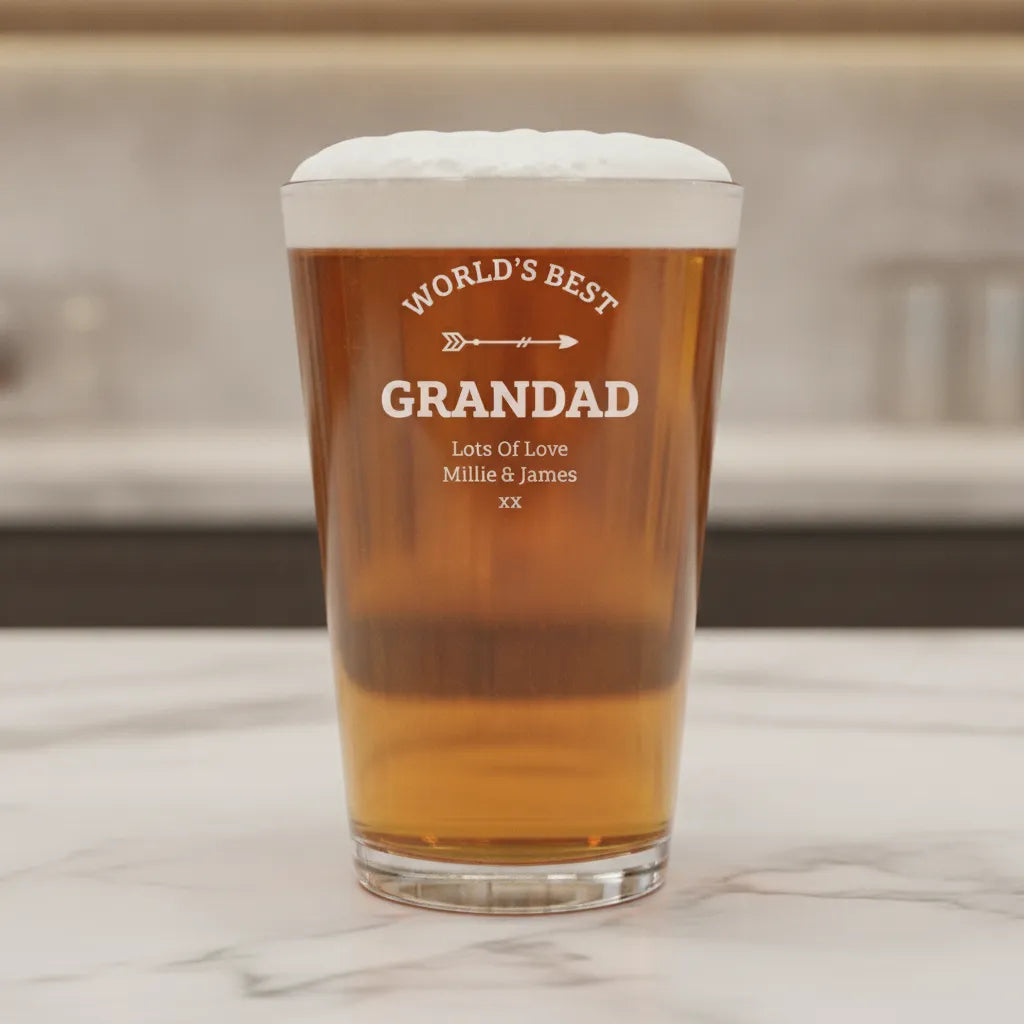 World's Best Grandpa Personalized Pint Glass