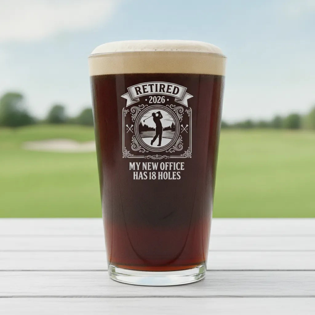 My New Office Has 18 Holes Retirement Pint Glass