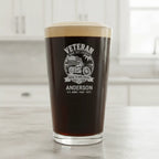 Veteran Motorcycle Personalized Pint Glass