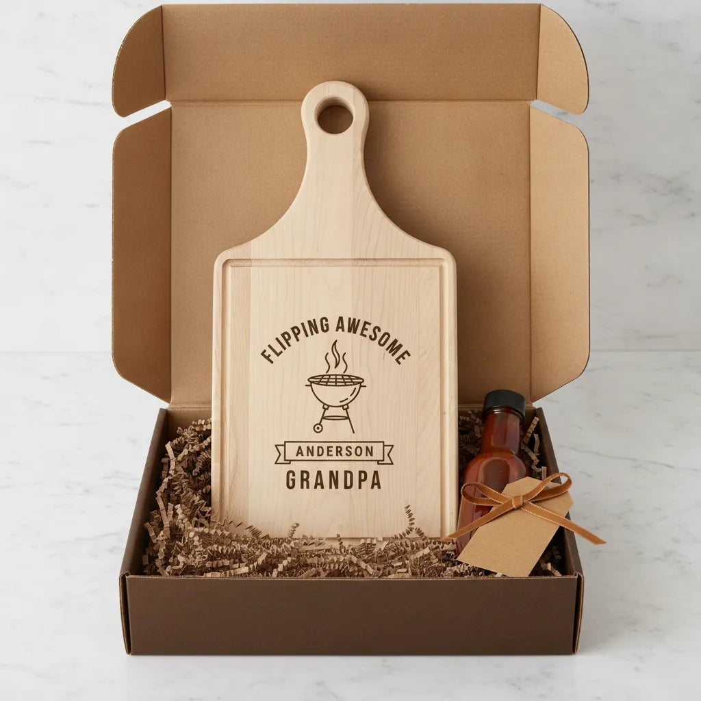 Flipping Awesome Personalized BBQ Cutting Board