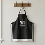 Apron, 3-Color Straps, Made with Love in Black