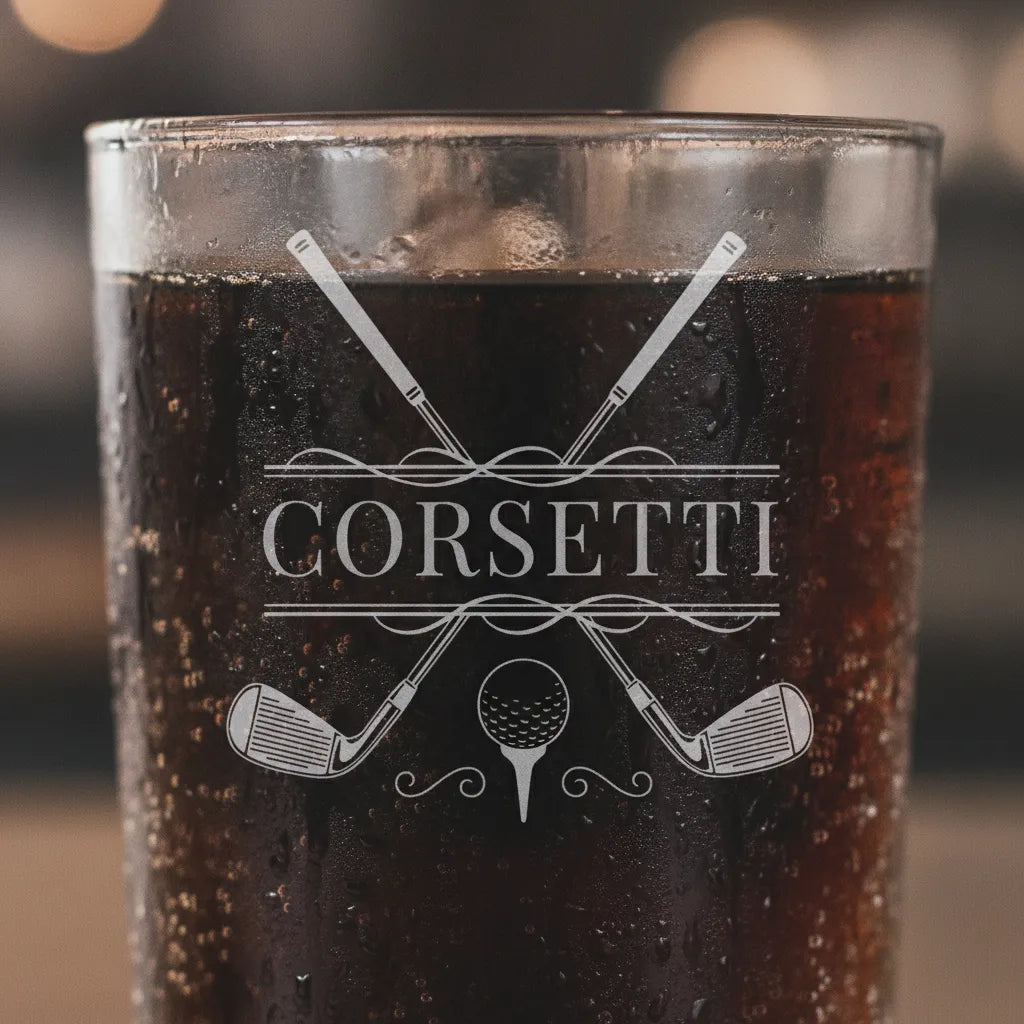 Personalized Cross Clubs Golf Whiskey Glass