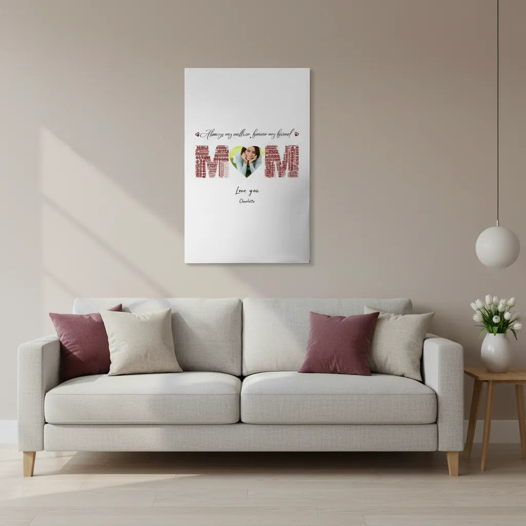 Word Cloud Mom Canvas