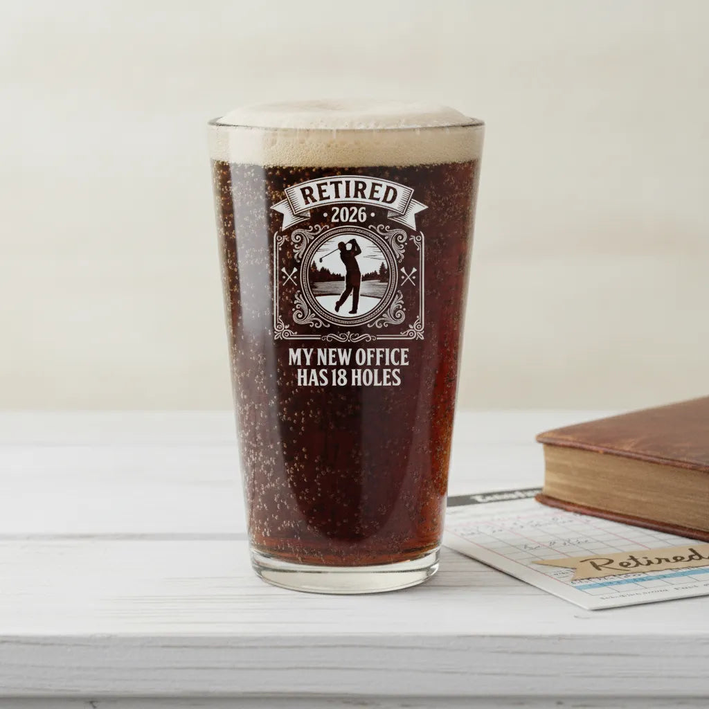 My New Office Has 18 Holes Retirement Pint Glass