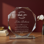 Personalized Glass Award for Retirement