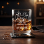 Retirement Whiskey Glass with Custom Year