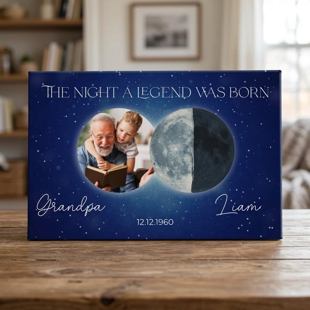 The Night a Legend Was Born Moon Canvas