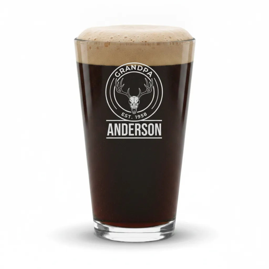 Personalized Grandpa Hunter Pint Glass