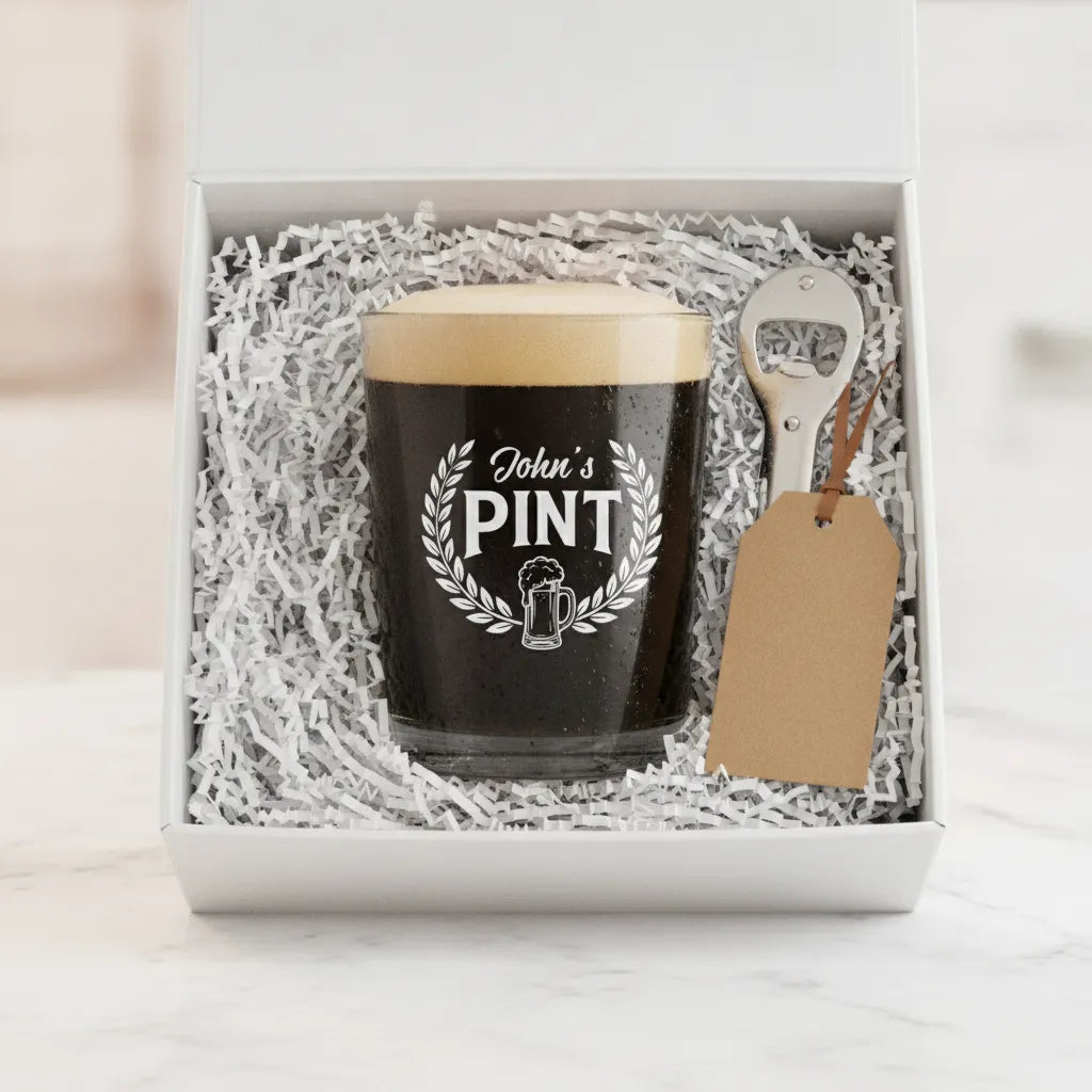 Personalized Pint Crest Whiskey Glass