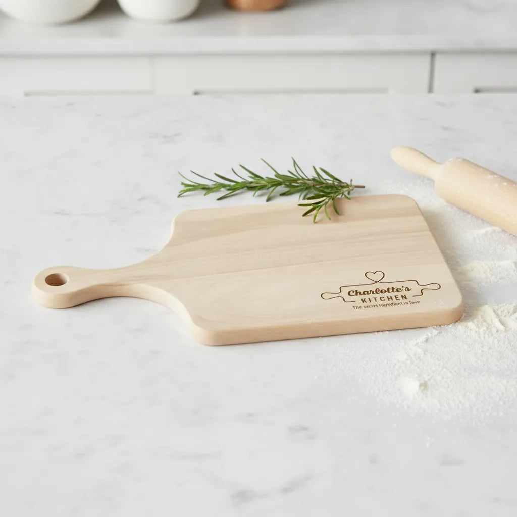 Personalized Roller & Heart Cutting Board