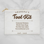 Fabric Zippered Pouch Large Grandpa's Tool Kit