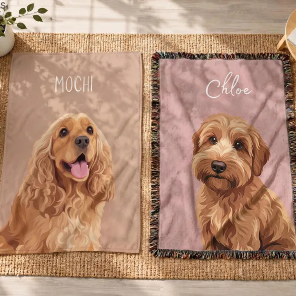 Custom Pet Portrait Blanket
