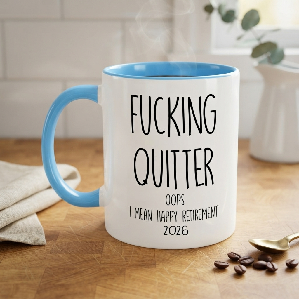 Funny Retirement Mug with Custom Year