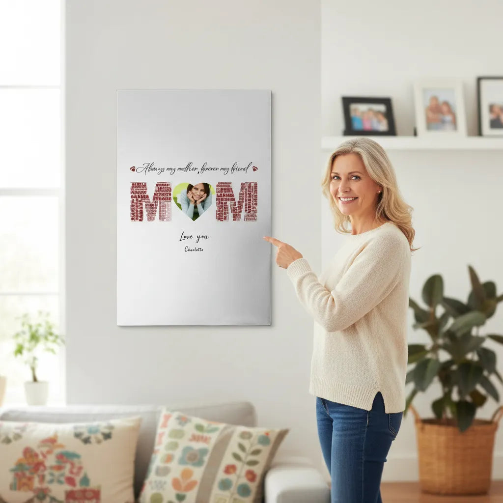 Word Cloud Mom Canvas