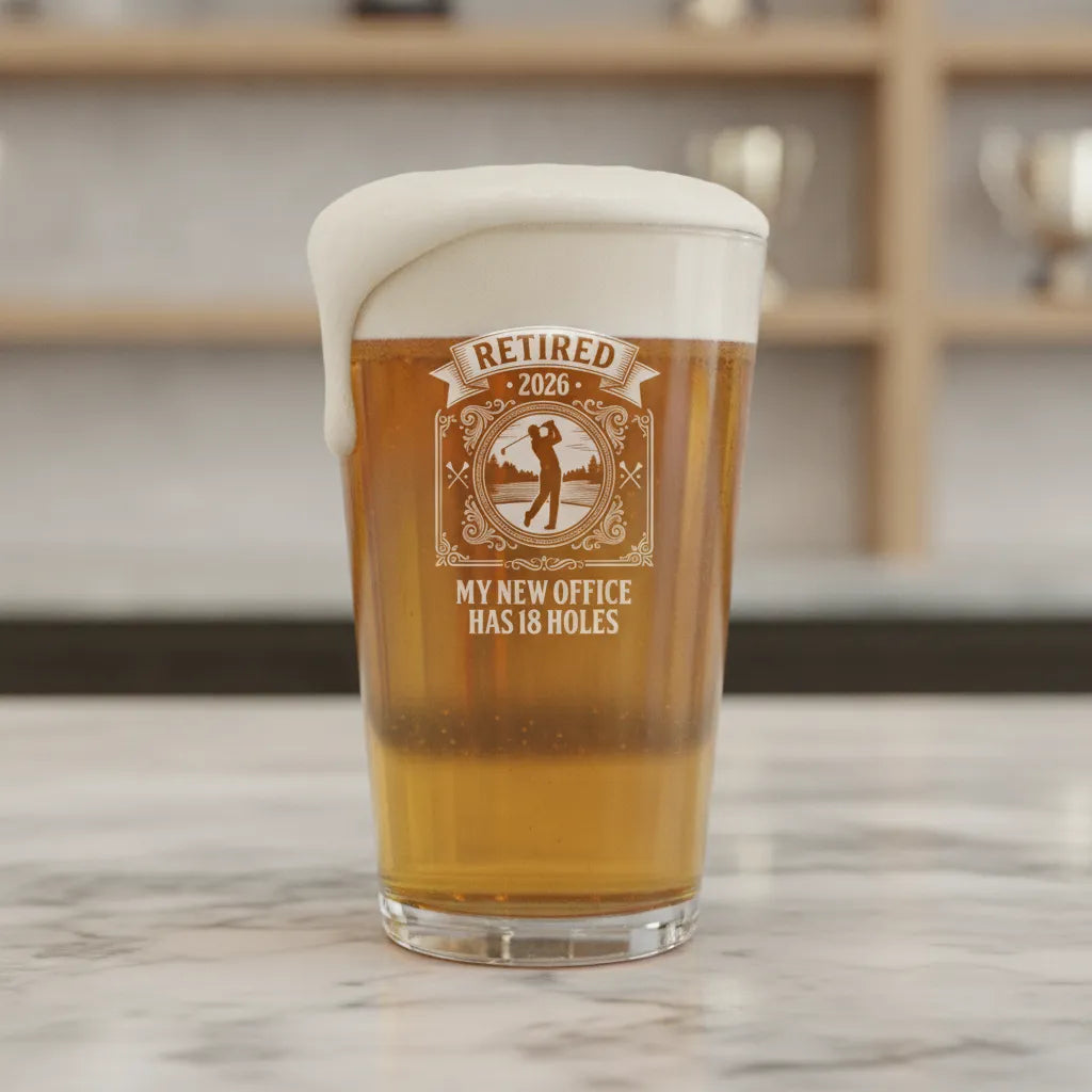 My New Office Has 18 Holes Retirement Pint Glass