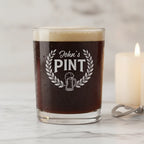 Personalized Pint Crest Whiskey Glass
