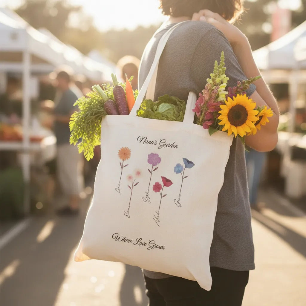 Cotton Tote Grandma's Garden