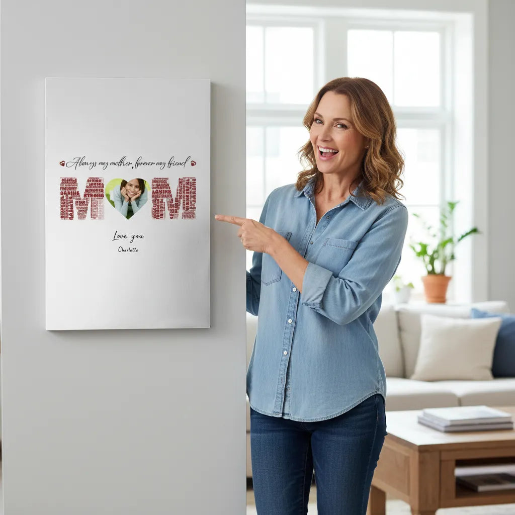 Word Cloud Mom Canvas