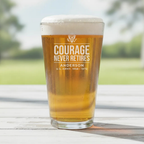 Personalized Courage Never Retires Pint Glass