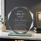 Personalized Glass Award for Retirement