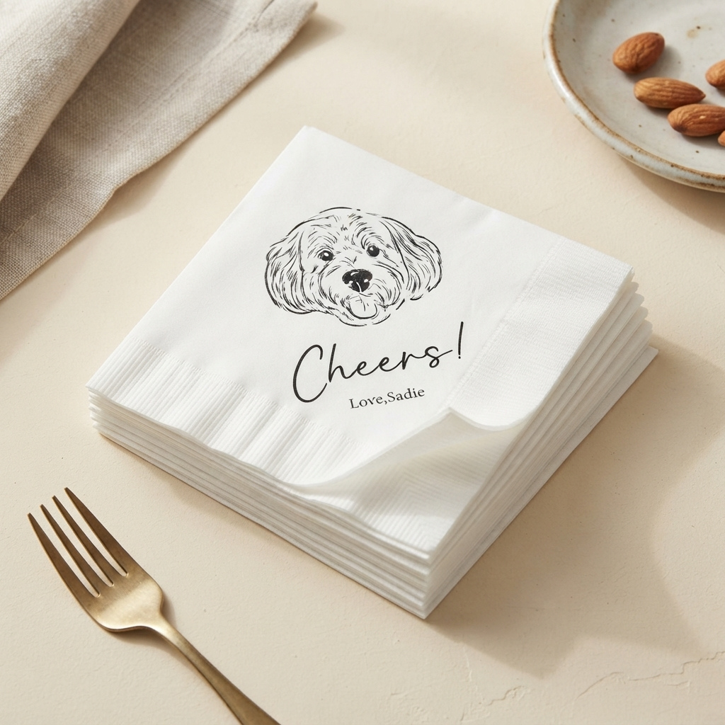 Custom Pet Portrait Cocktail Napkins