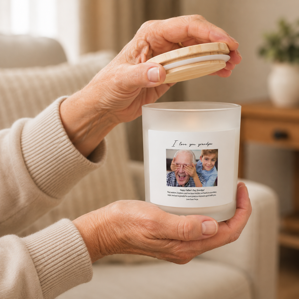 Personalized Photo Candle with Custom Message