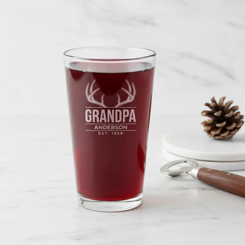 Antlers Grandpa Pint Glass