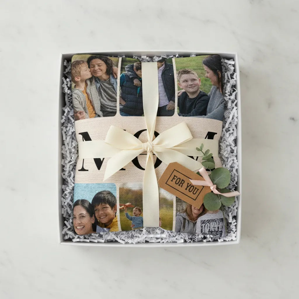 Heirloom Photo Collage Woven Blanket (Portrait) for MOM