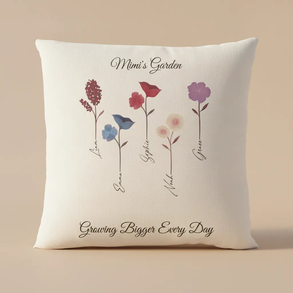 Square Pillow Gradma's Garden