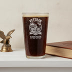 Veteran Motorcycle Personalized Pint Glass