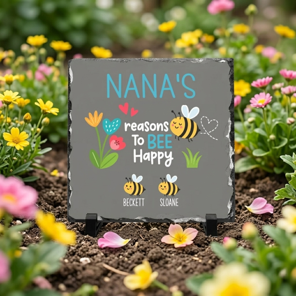 Personalized Grandma Slate Plaque with Grandkids Names