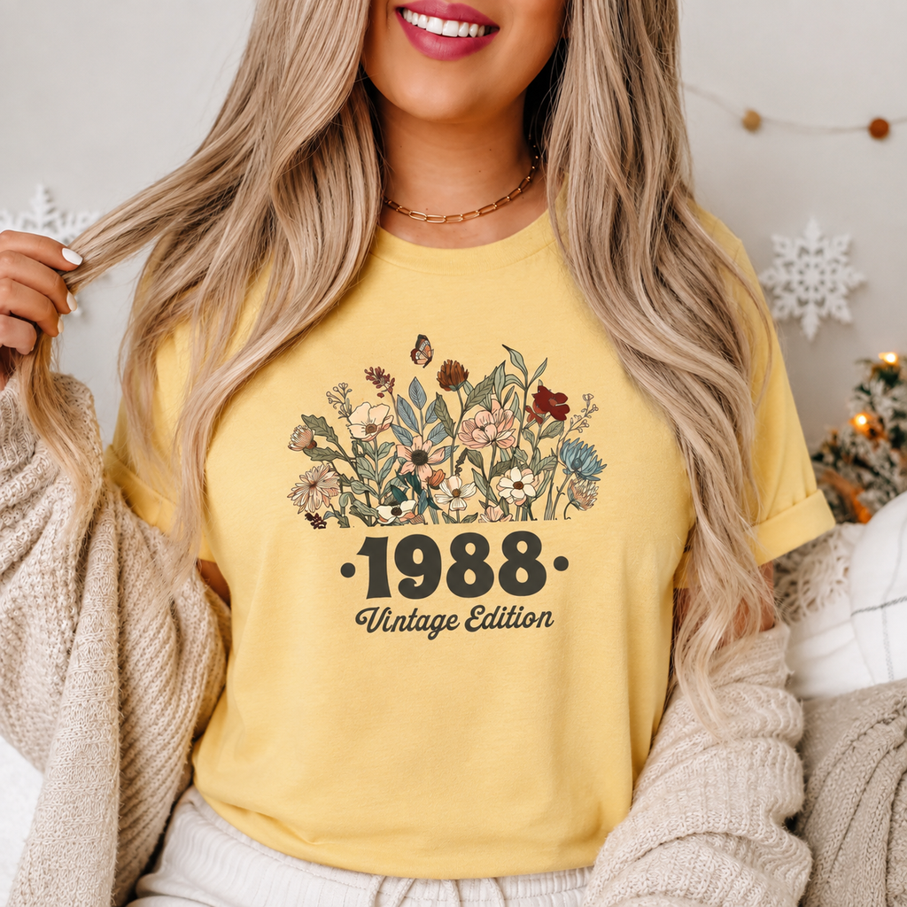 Custom Birth Year Wildflower Shirt