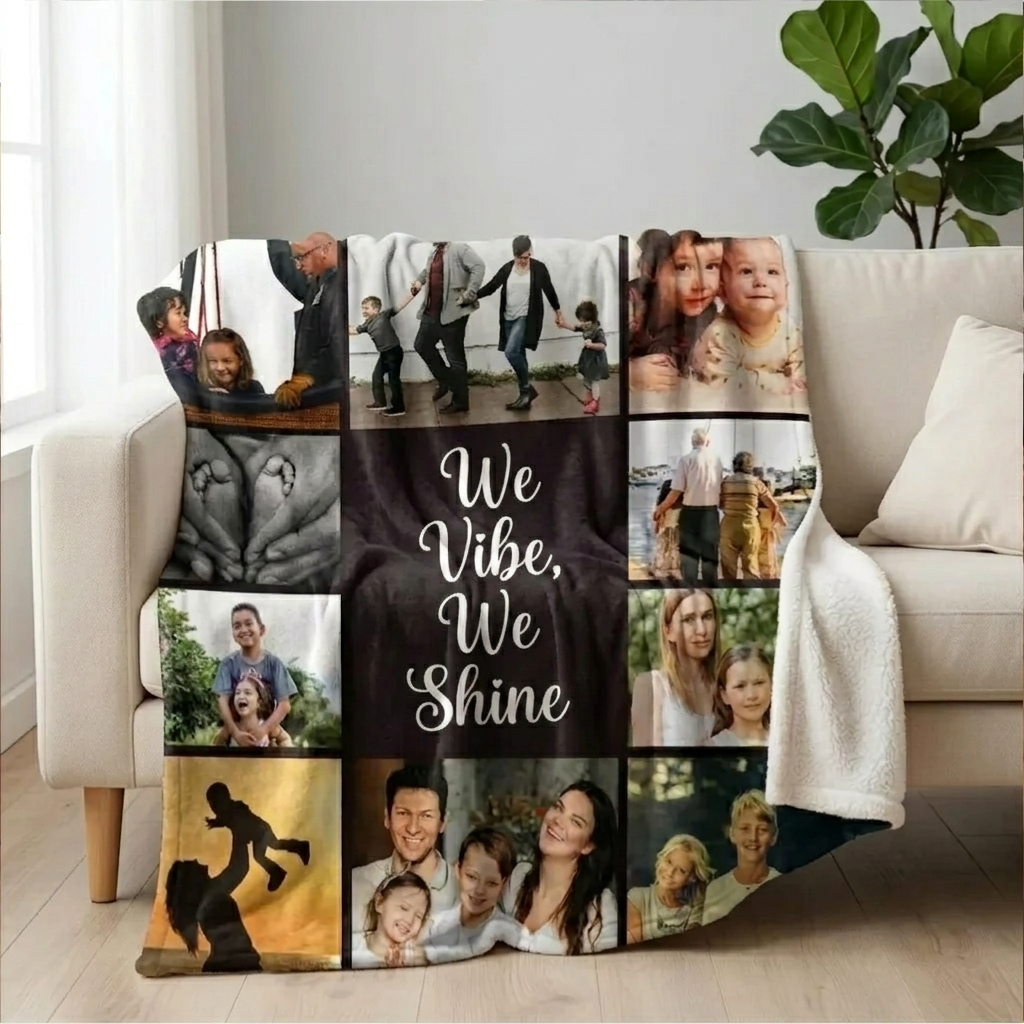 Personalized Family Photo Collage Blanket