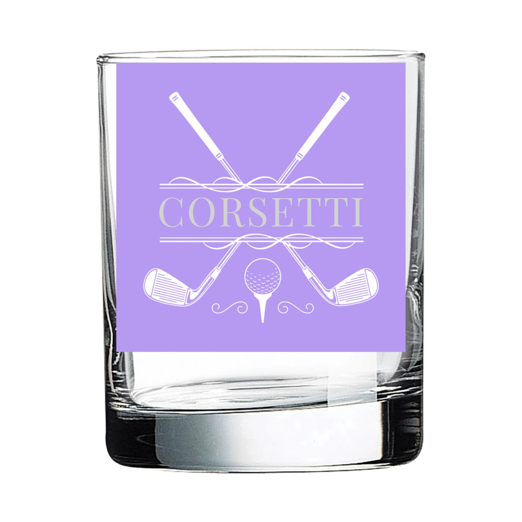 Personalized Cross Clubs Golf Whiskey Glass