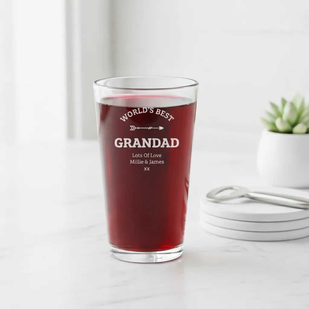 World's Best Grandpa Personalized Pint Glass