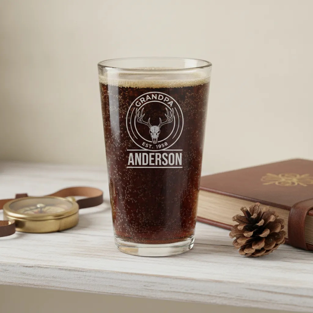 Personalized Hunting Grandpa Pint Glass