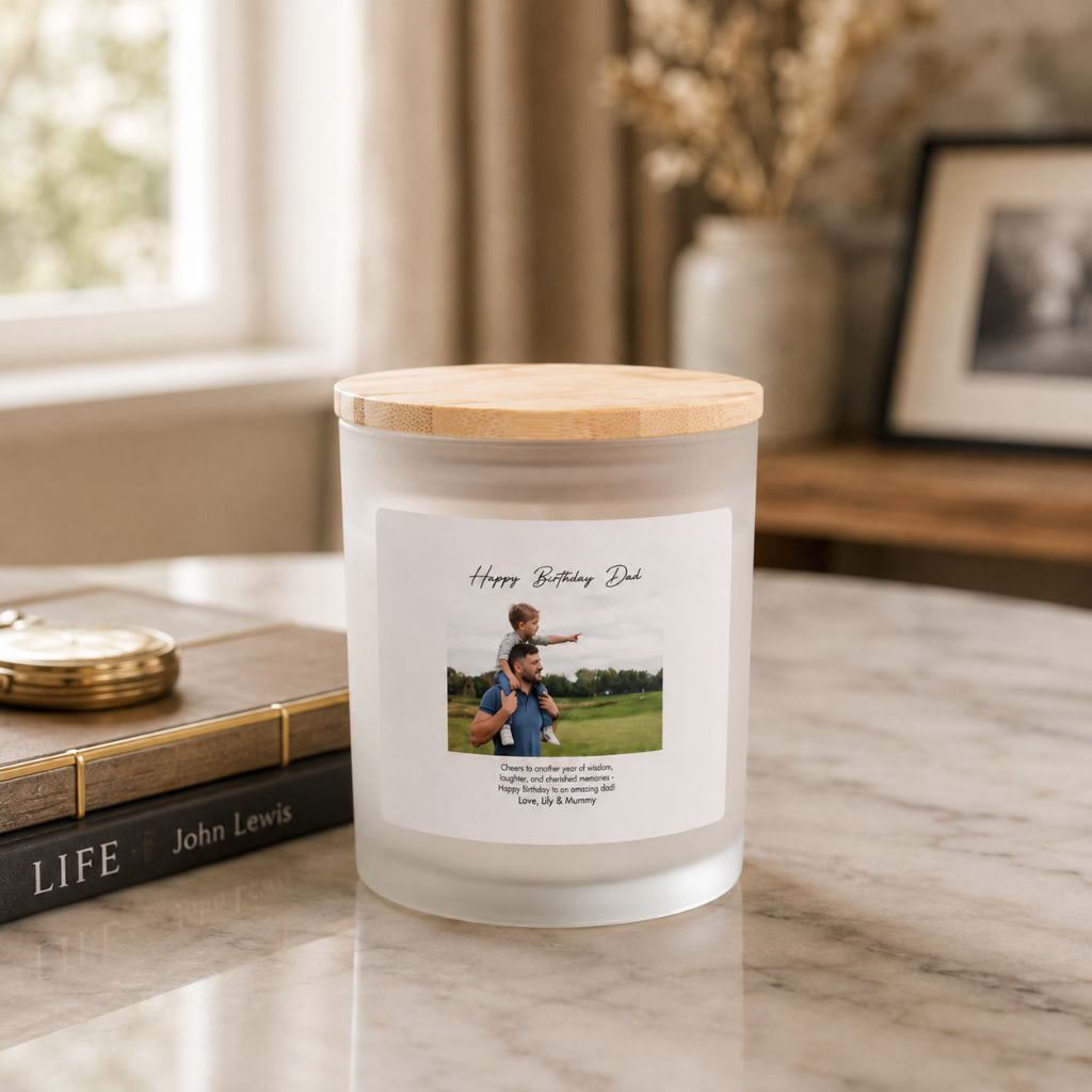 Personalized Photo Candle with Custom Message