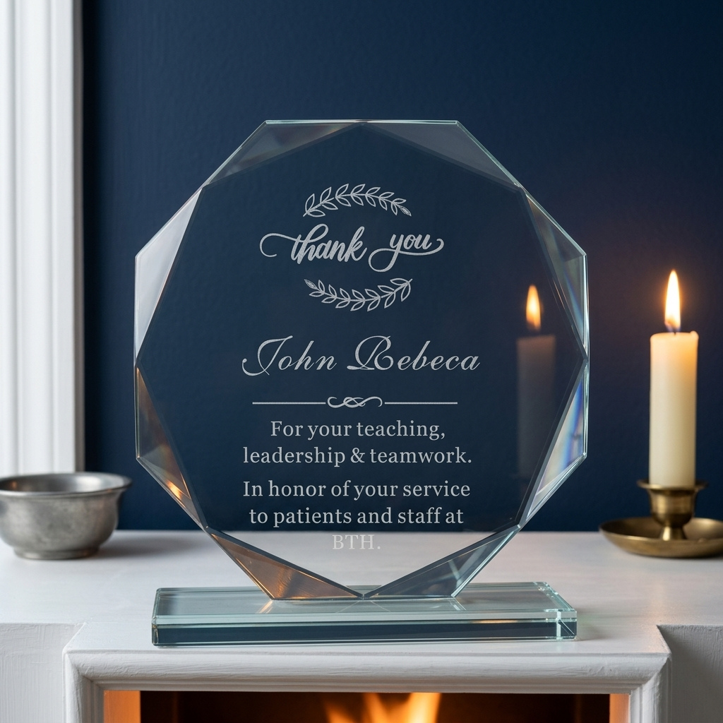 Personalized Glass Award for Retirement
