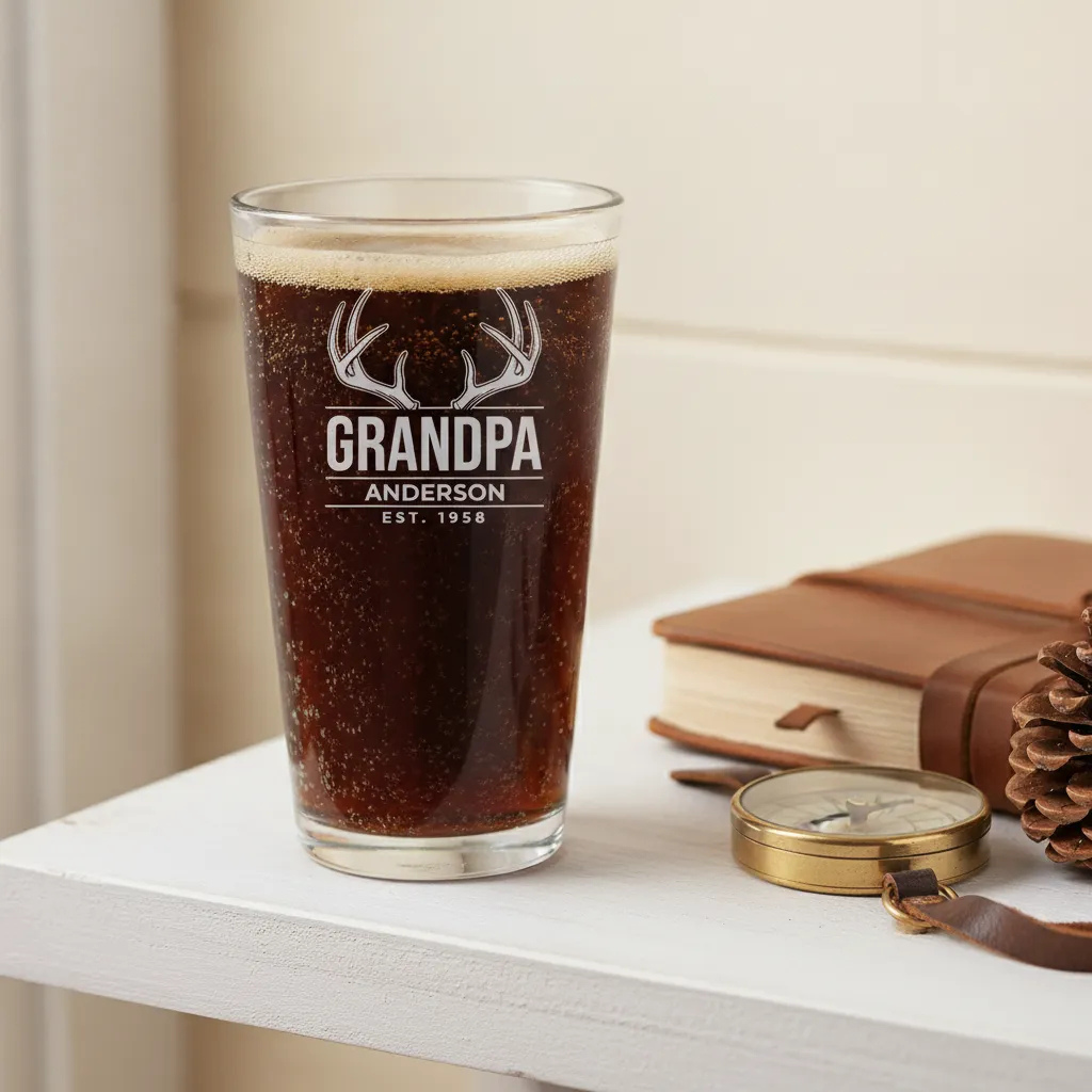 Antlers Grandpa Pint Glass