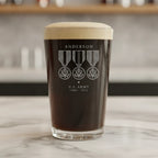 Personalized 3 Medal Branch Service Pint Glass