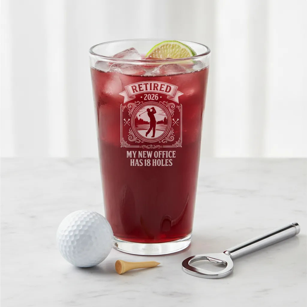 My New Office Has 18 Holes Retirement Pint Glass