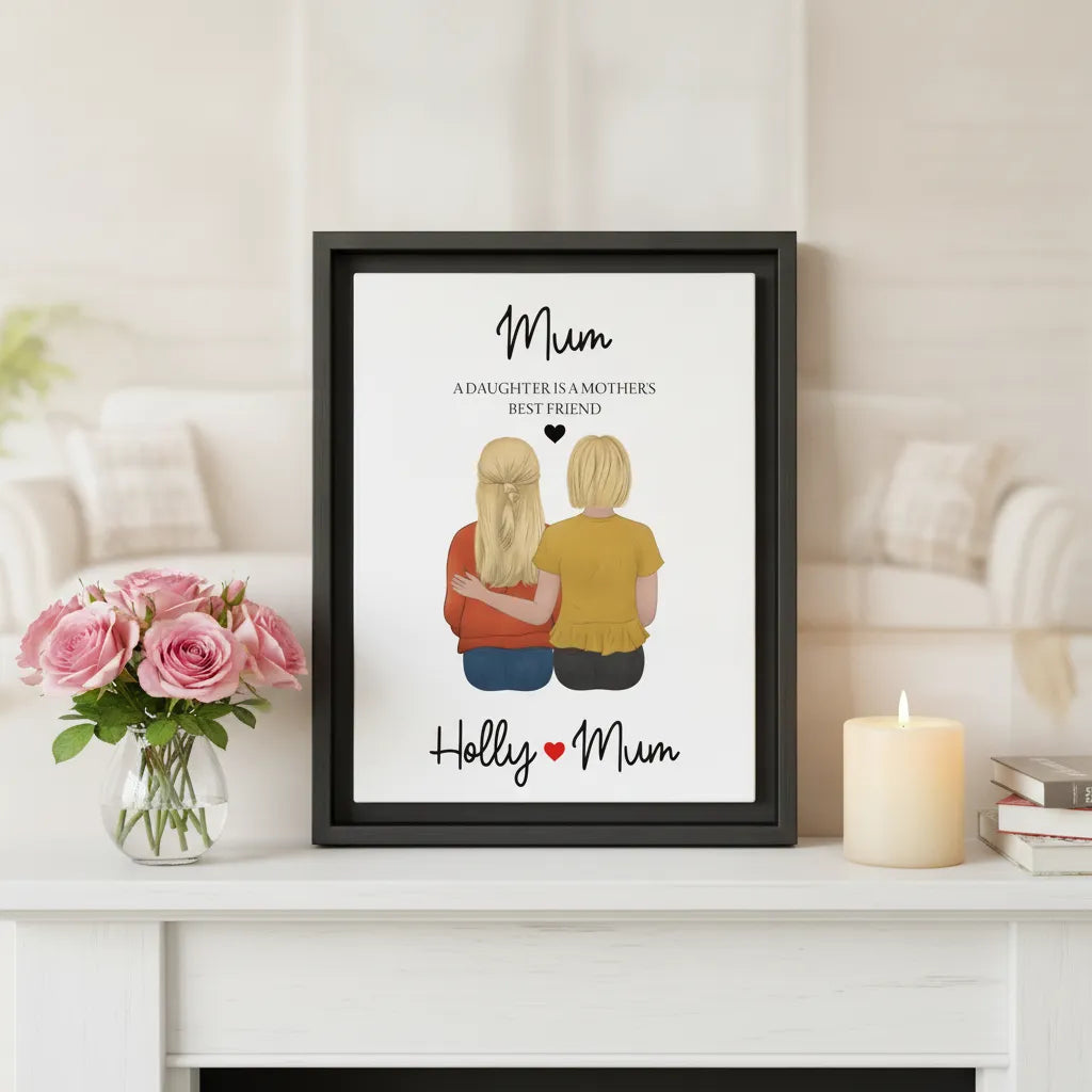 Personalized Mom & Daughter Framed Portrait