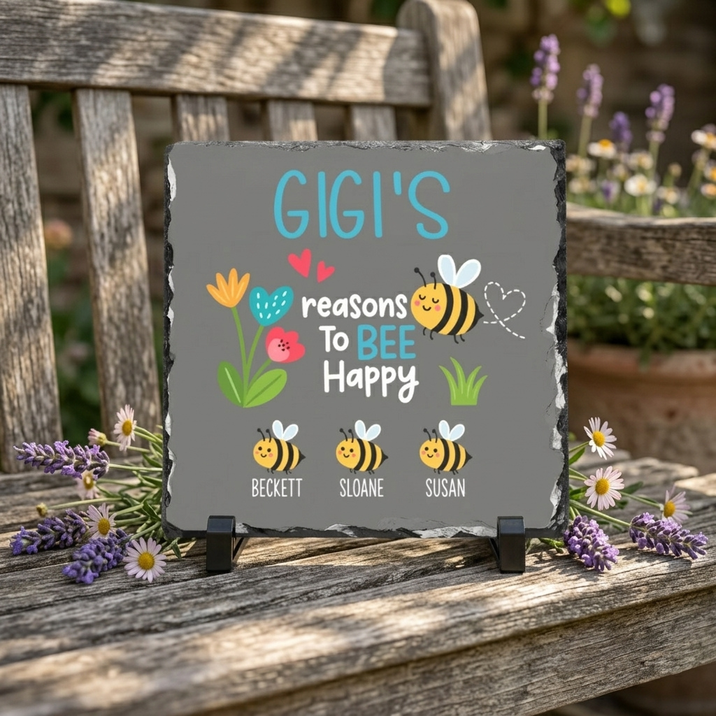 Personalized Grandma Slate Plaque with Grandkids Names