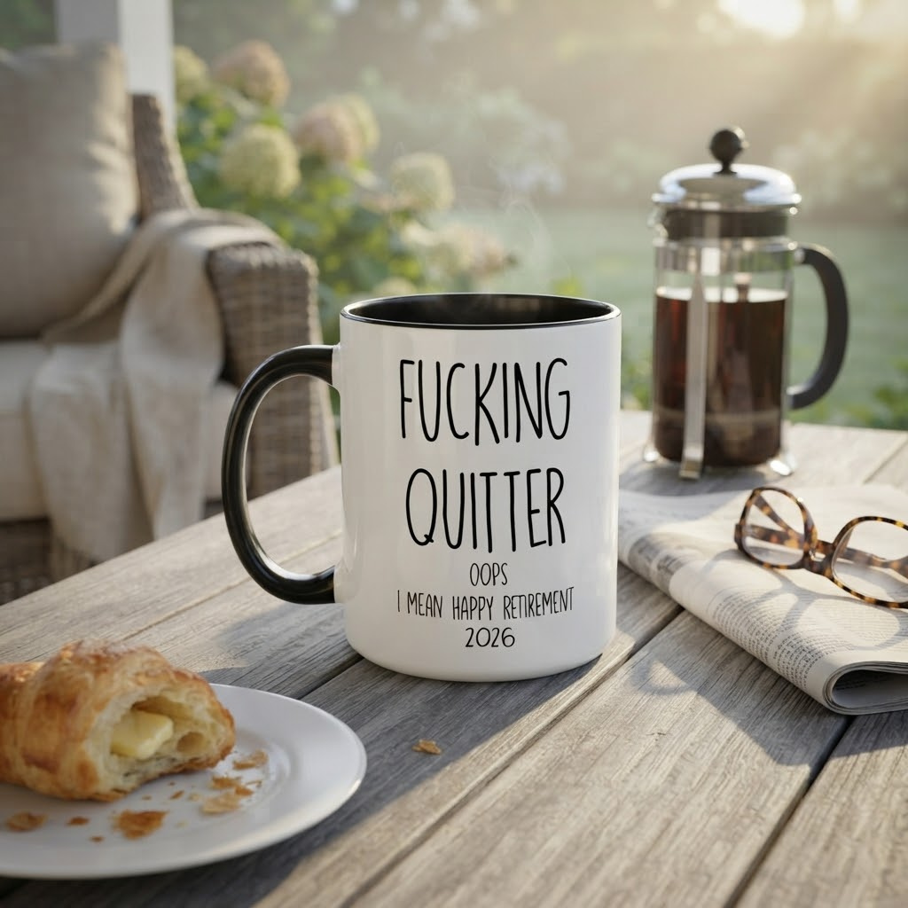 Funny Retirement Mug with Custom Year