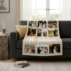 Personalized Family Photo Collage Blanket