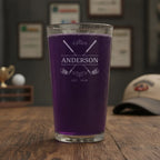 Personalized Crossed Clubs Design Pint Glass