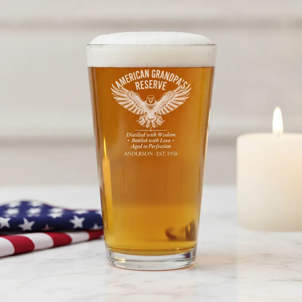 American Grandpa's Reserve Personalized Pint Glass