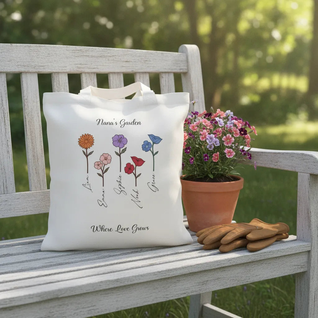 Flowers Design - Where Love Grows Tote Bag