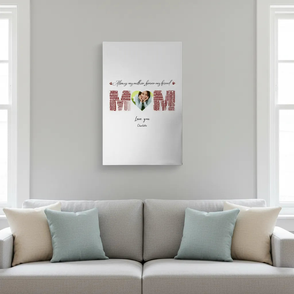 Word Cloud Mom Canvas